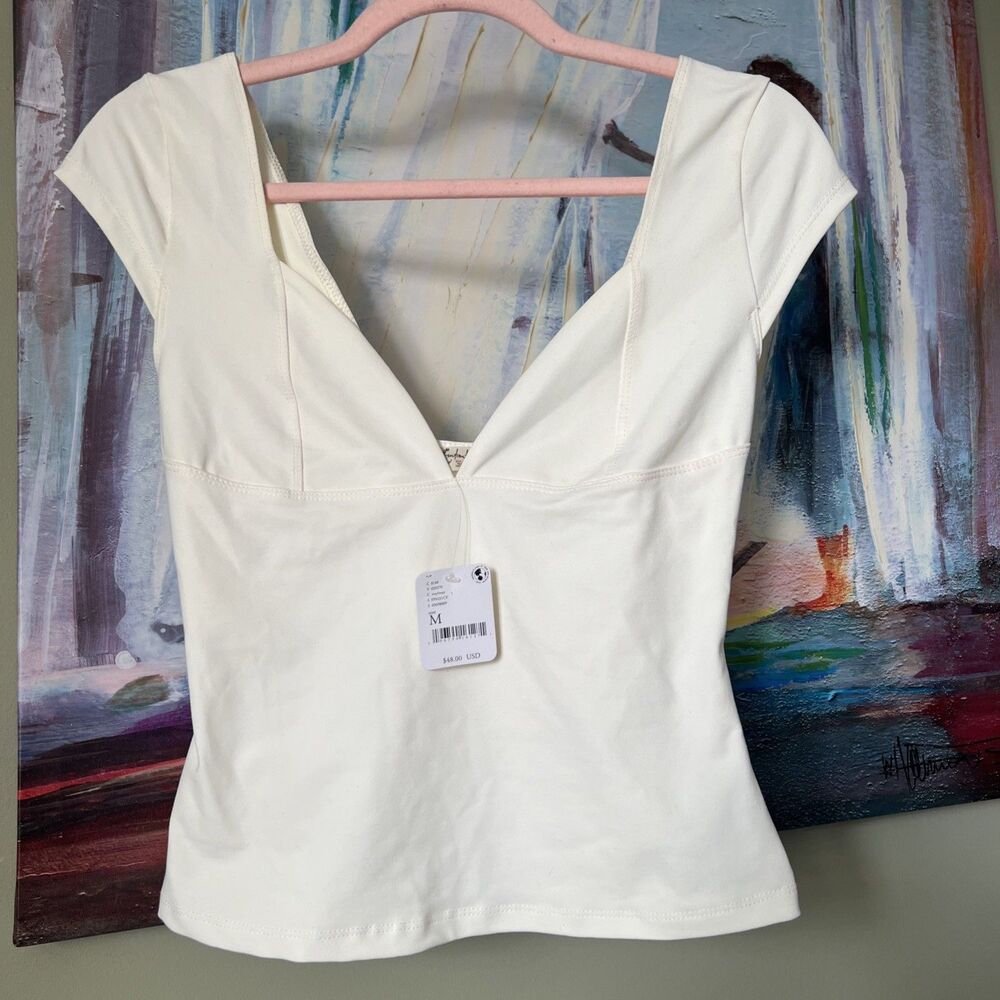 FREE PEOPLE x Intimately Ivory Duo Corset Cami Top Size M NWT